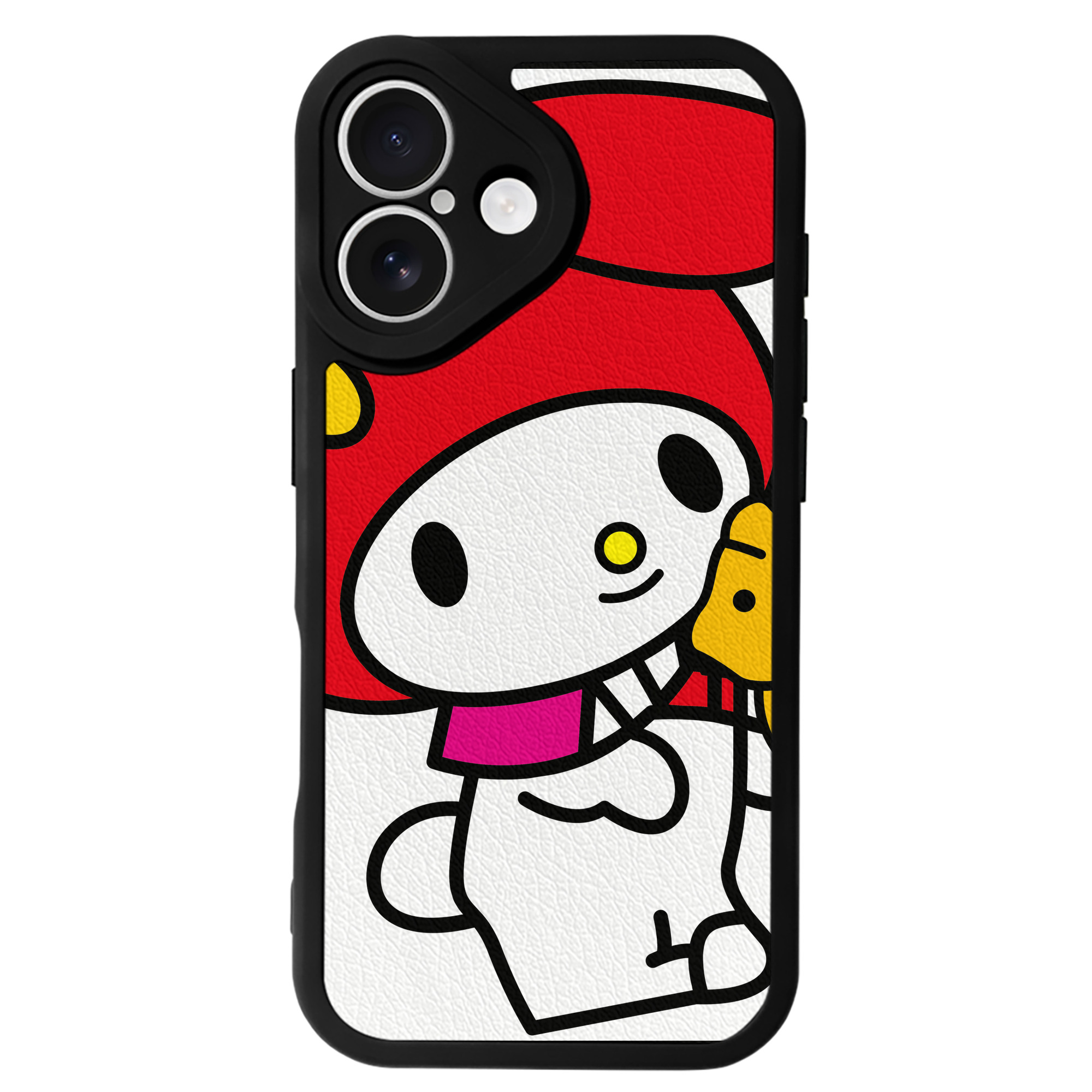 （画像用） Hello Kitty ハローキティ 【iPhone 16シリーズ対応】シリコンスマホケース（レザー調） 材質：シリコン